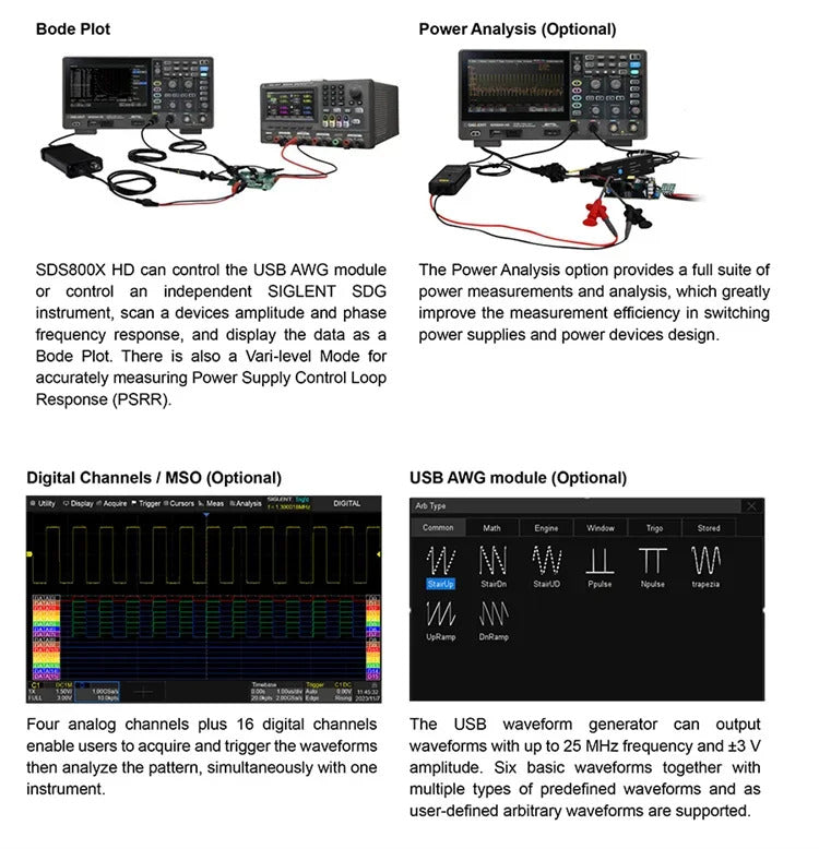 Siglent  SDS802X  SDS804X  SDS814X  SDS824X   70MHz HD 4Channels Digital Oscilloscope Bandwidth  Oscilloscope Tester Tools