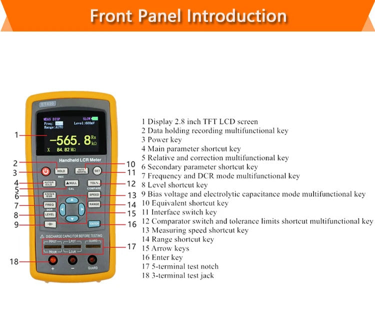 ET430, ET432, ET433, ET431, ET430B, Handheld LCR High Precision Digital Bridge TFT Liquid Crystal Dissolution Resistance Meter