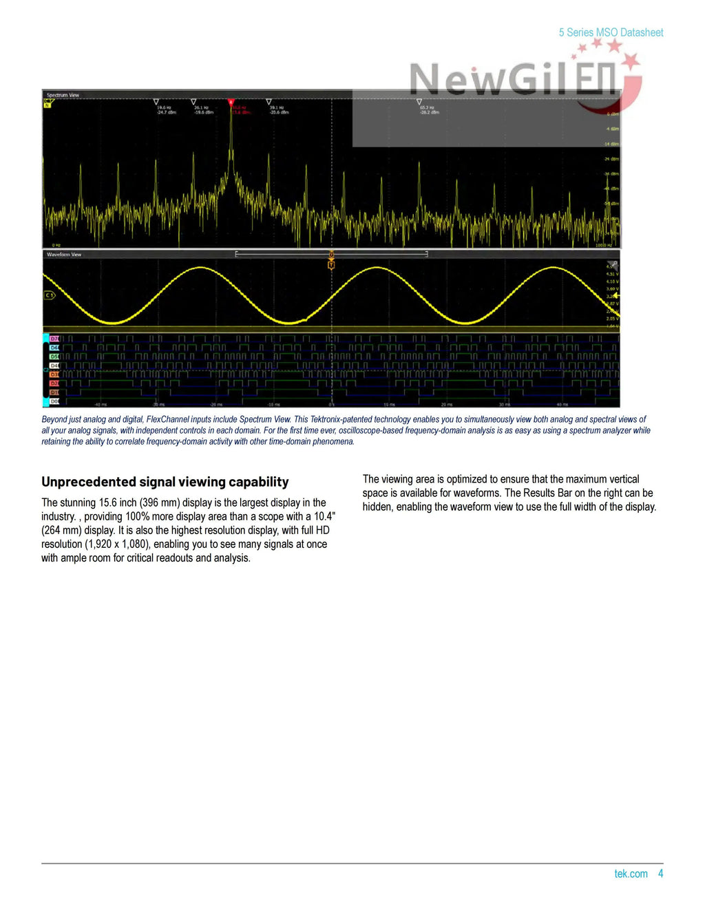 Tektronix MSO58 Oscilloscope MSO58 5-BW-350 MSO58 5-BW-500 MSO58 5-BW-1000 MSO58 5-BW-2000 Bandwidth 2GHz 4 Channel
