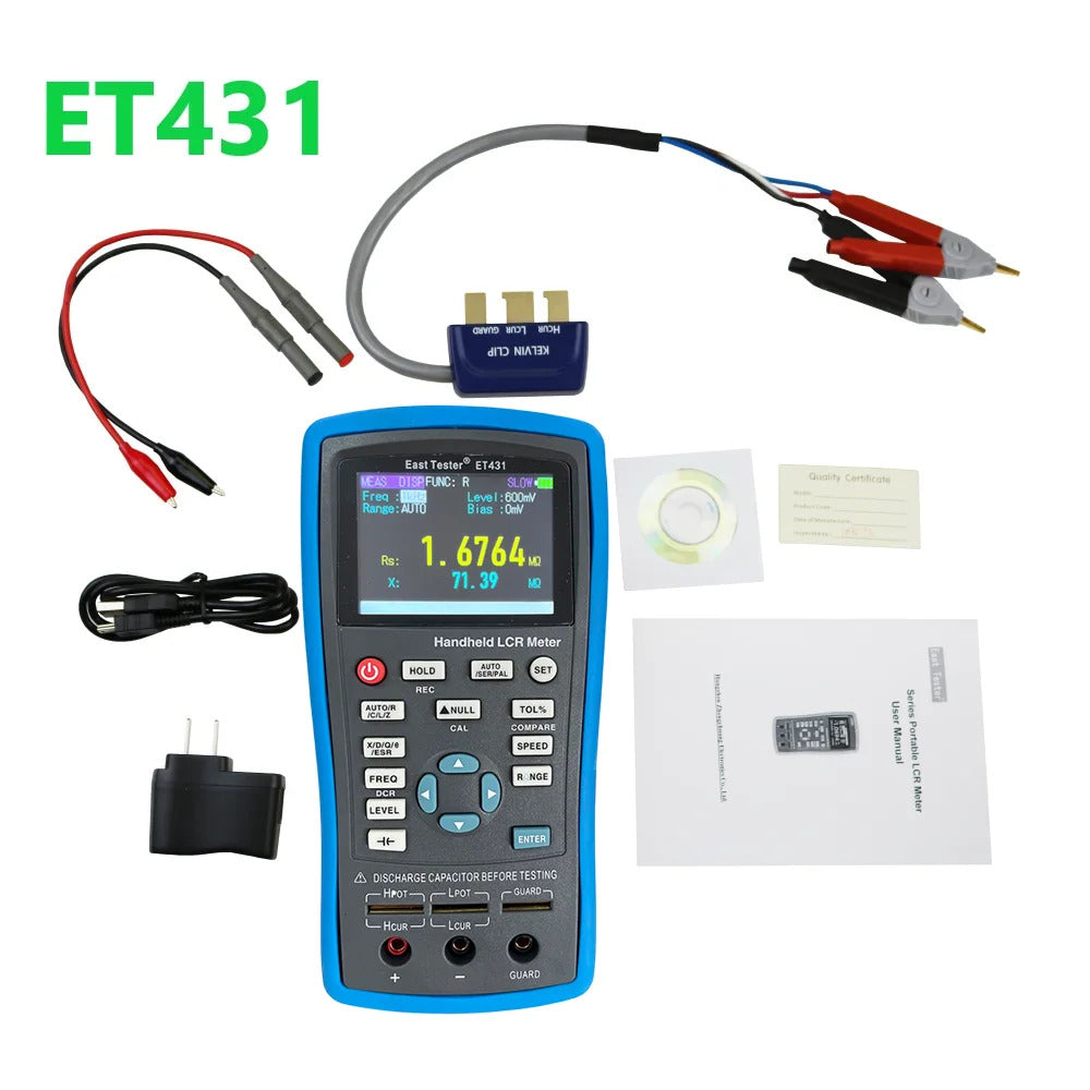 East Tester ET430 Multimeter Handheld LCR Digital Bridge Capacitance Inductance Resistance Test 2.8 Inch TFT Display Screen