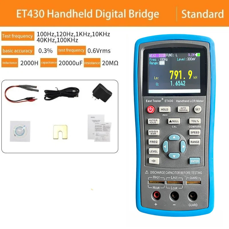 East Tester ET430 Multimeter Handheld LCR Digital Bridge Capacitance Inductance Resistance Test 2.8 Inch TFT Display Screen