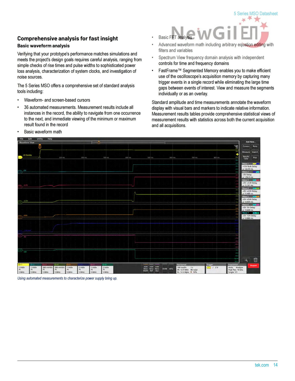 Tektronix MSO58 Oscilloscope MSO58 5-BW-350 MSO58 5-BW-500 MSO58 5-BW-1000 MSO58 5-BW-2000 Bandwidth 2GHz 4 Channel