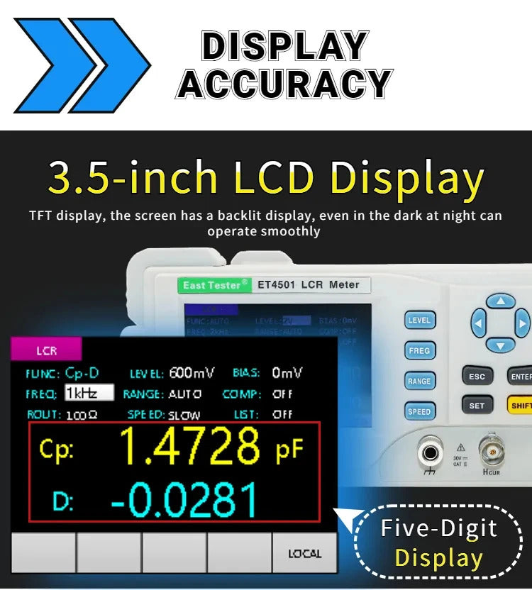East Tester ET4501,ET4502,ET4510 desktop LCR precision digital laboratory tester, measure resistance, capacitance,inductance