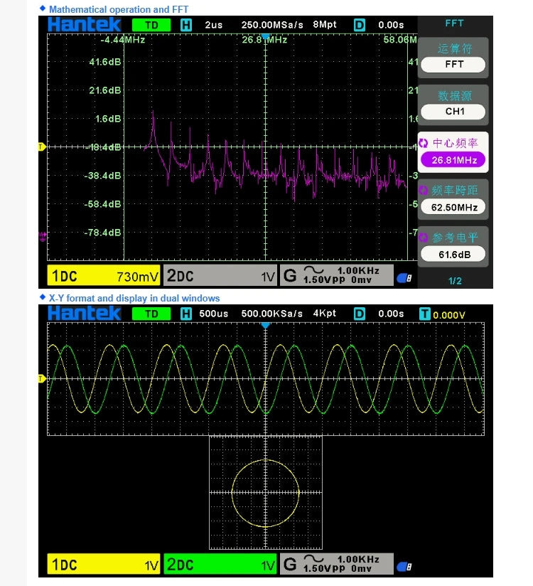 Hantek Bandwidth 150MHz Dual Channel Oscilloscope with Built-in 1CH Source, 1GSa/s Sampling Rate, DSO2D15 Oscilloscope
