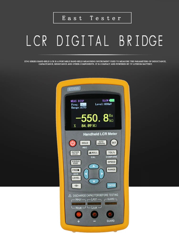 ET430, ET432, ET433, ET431, ET430B, Handheld LCR High Precision Digital Bridge TFT Liquid Crystal Dissolution Resistance Meter