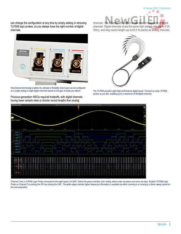Tektronix MSO44 Oscilloscope, MSO44 4-BW-200, MSO44 4-BW-350, MSO44 4-BW-500, MSO44 4-BW-1000, MSO44 4-BW-1500, Bandwidth 1.5GHz